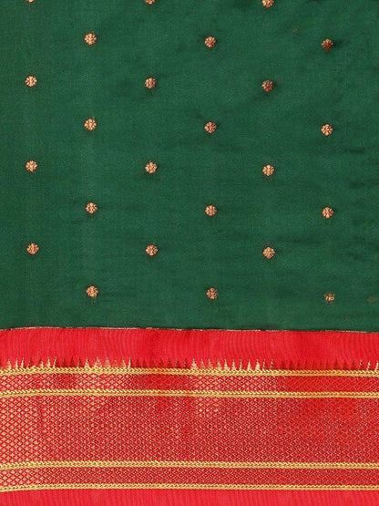            Neha Bottle Green & Red Soft Silk Maharani Paithani Saree     Varkala Silk Sarees